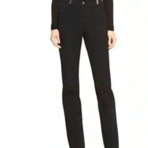 St John Sport | Pants Straight Leg Black with Gold Hardware High Waist Y2K Sz 4